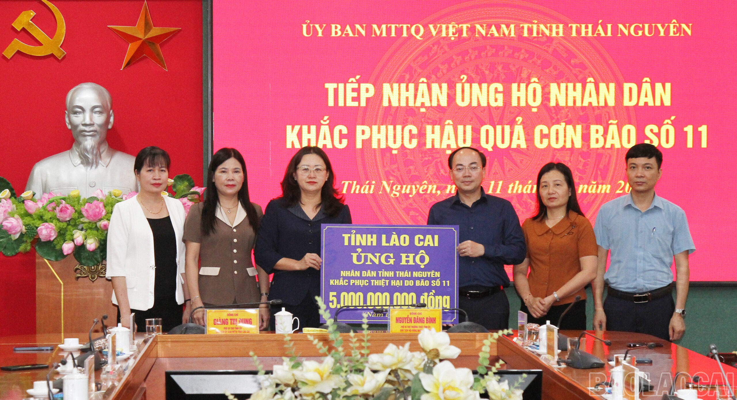 Lào Cai hỗ trợ Thái Nguyên 5 tỷ đồng khắc phục hậu quả hoàn lưu bão số 11