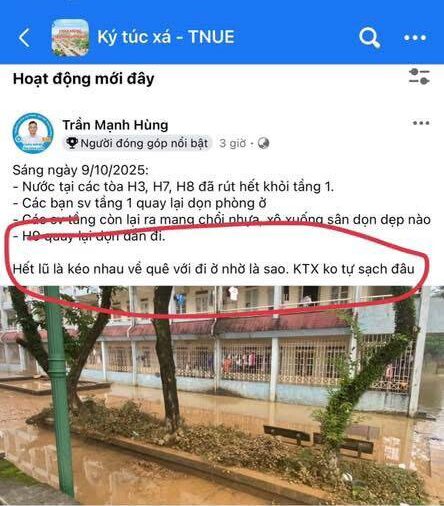 HÀNG LOẠT SINH VIÊN MỘT TRƯỜNG ĐẠI HỌC Ở THÁI NGUYÊN LÊN TIẾNG BỨC XÚC VÌ BÃO LŨ